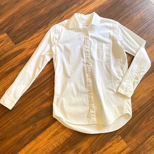 GRANA Italian Poplin Boyfriend Cotton Shirt XXS NWOT